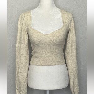 Aritzia Wilfred Cropped Long Sleeve Sweater Size Small